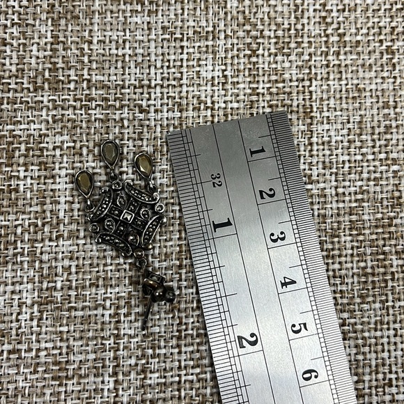 Vintage Marcasite Sterling Silver Chandelier Earrings by Suspicion  ✨ - Picture 11 of 12